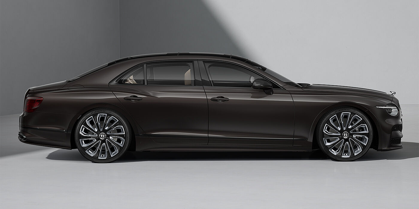 Bentley Köln New Bentley Flying Spur Mulliner sedan in Havana brown paint profile with 22" Mulliner Black Painted & Polished wheels
