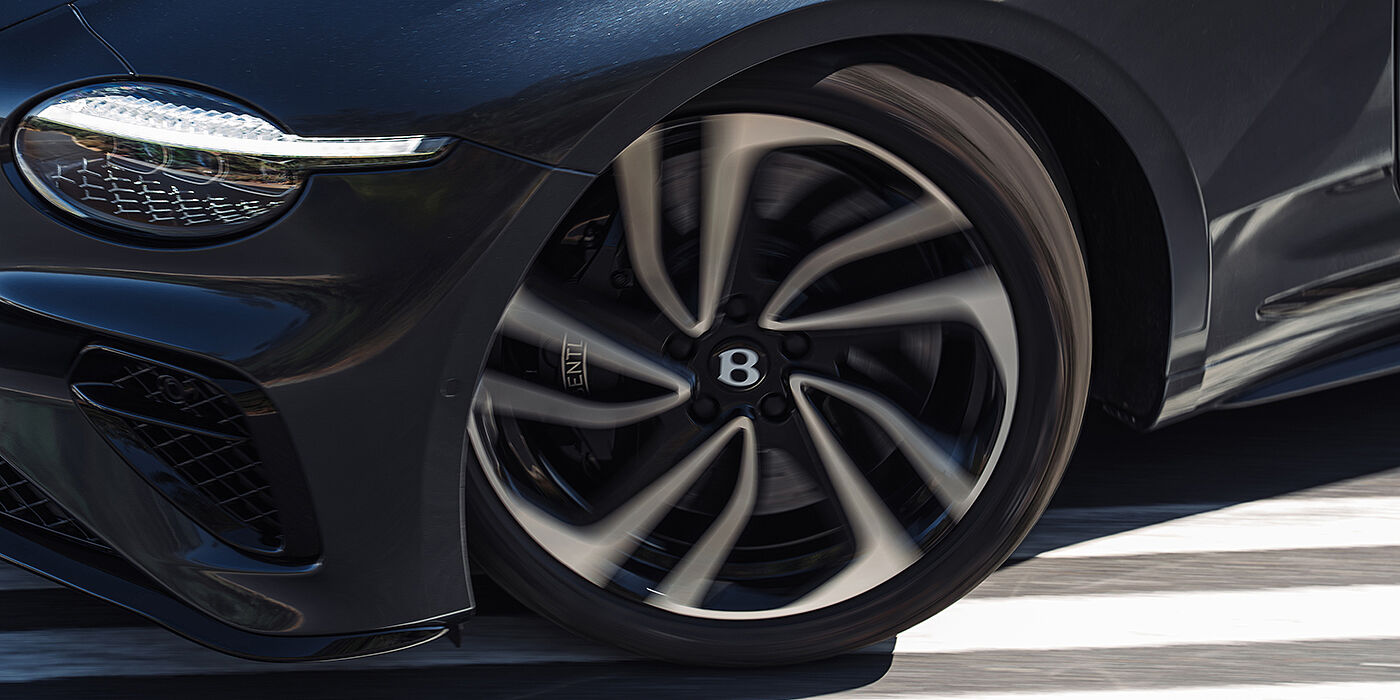 Bentley Köln Bentley Continental GT coupe in Thunder paint 22" ten swept spoke wheel detail