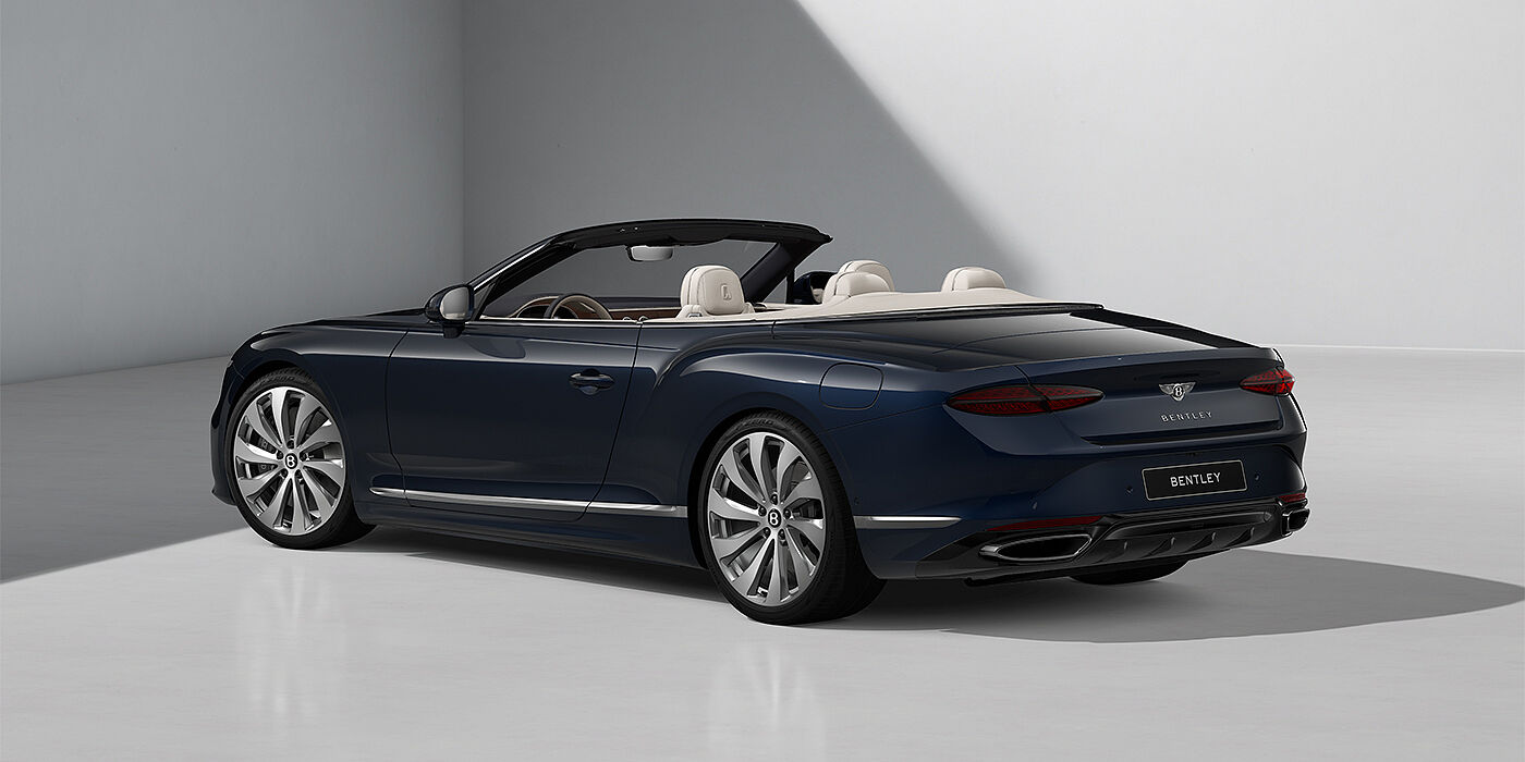 Bentley Köln Bentley Continental GTC convertible in Dark Sapphire paint and 22" Ten Spoke wheels - rear 3/4