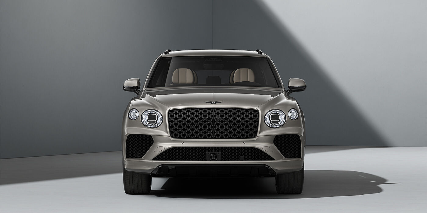 Bentley Köln Bentayga EWB Artenara Edition SUV in Pale Brodgar paint with 22" Mulliner Gloss black wheel full front