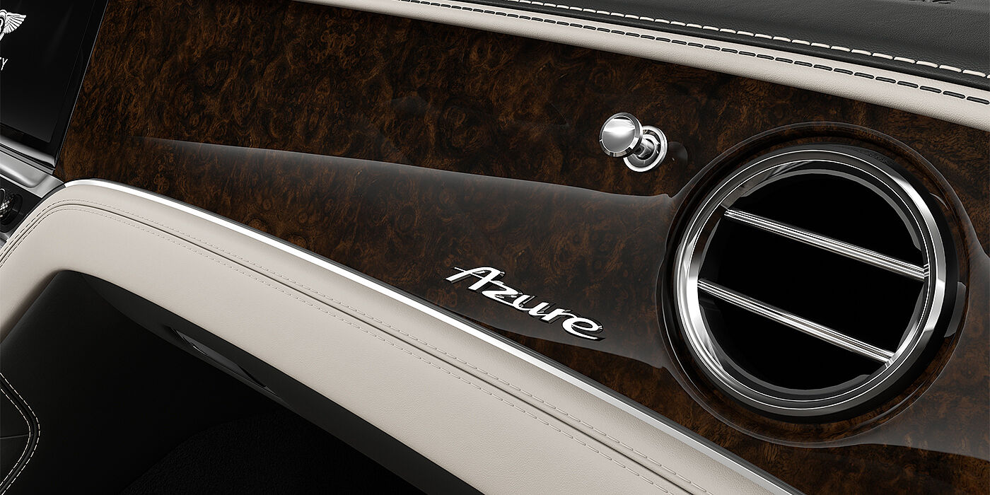 Bentley Köln Bentley Continental GT Azure veneer detail in Dark Burr Walnut with Azure badge