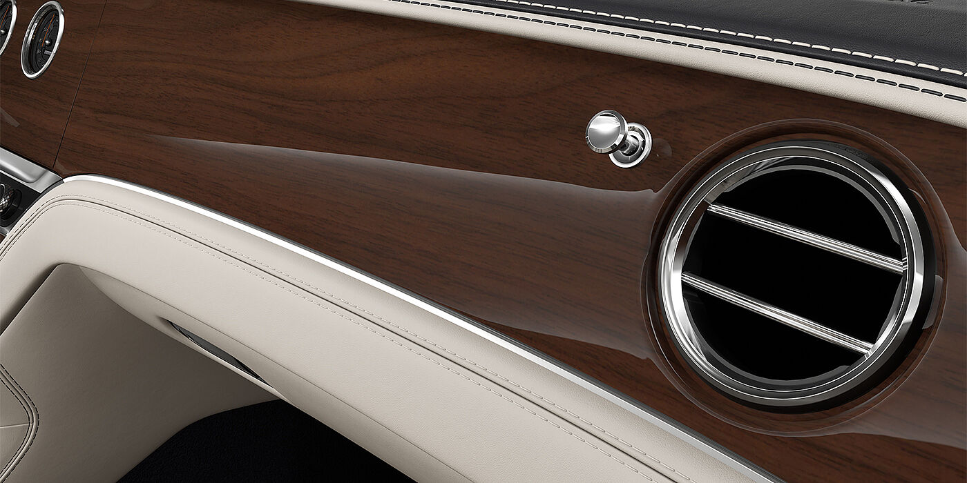 Bentley Köln Bentley Continental GTC convertible veneer detail in Crown Cut Walnut veneer