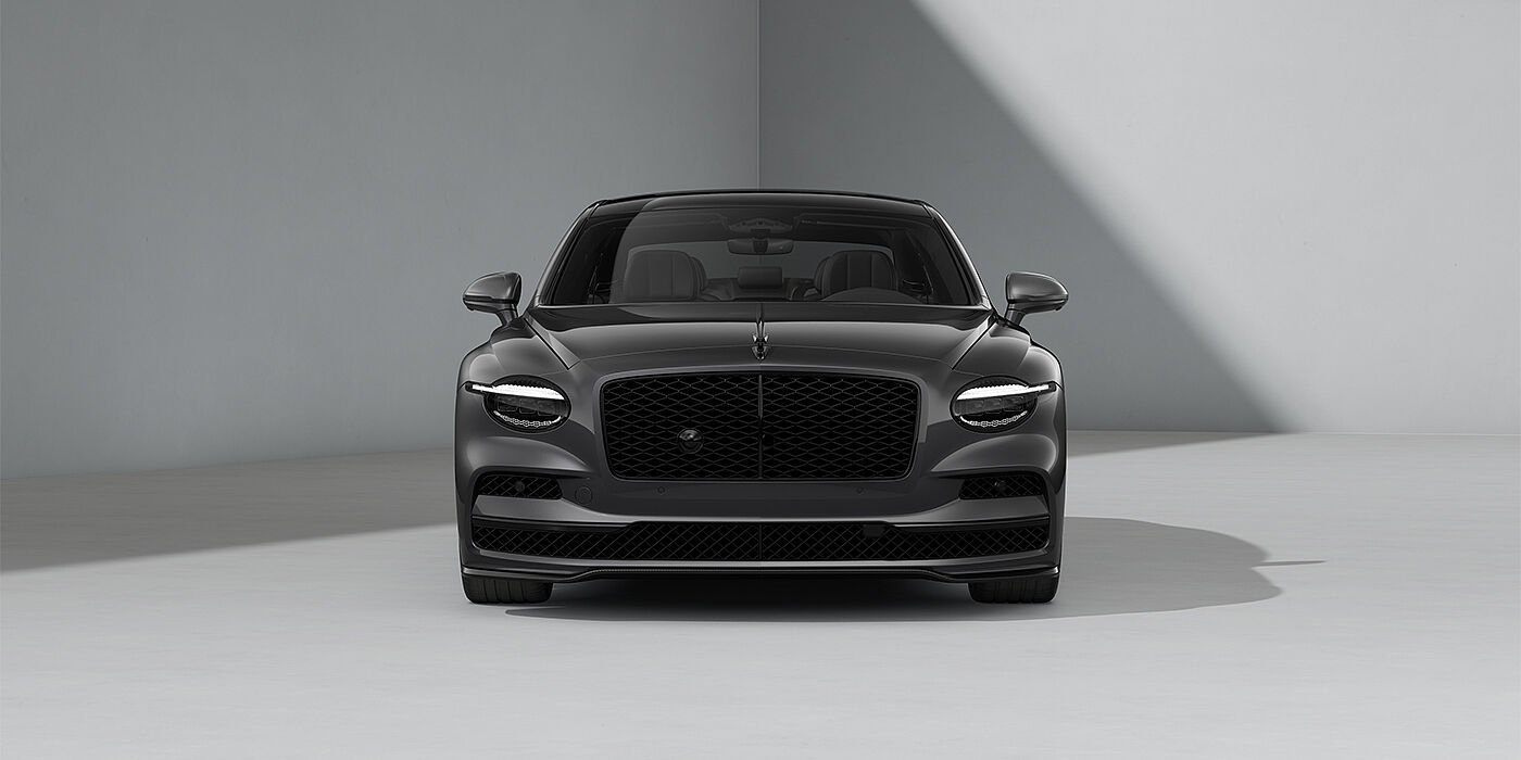 Bentley Köln New Bentley Flying Spur Speed sedan in Magnetic paint full front with 22" Swept spoke Black & Machined wheels
