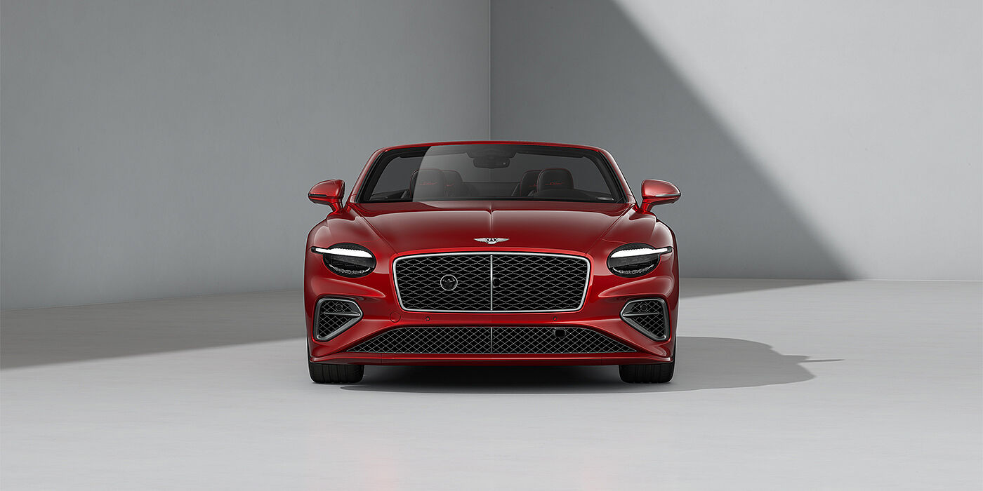 Bentley Köln Bentley Continental GTC Speed convertible in Dragon Red paint and 22" swept spoke wheels - full front