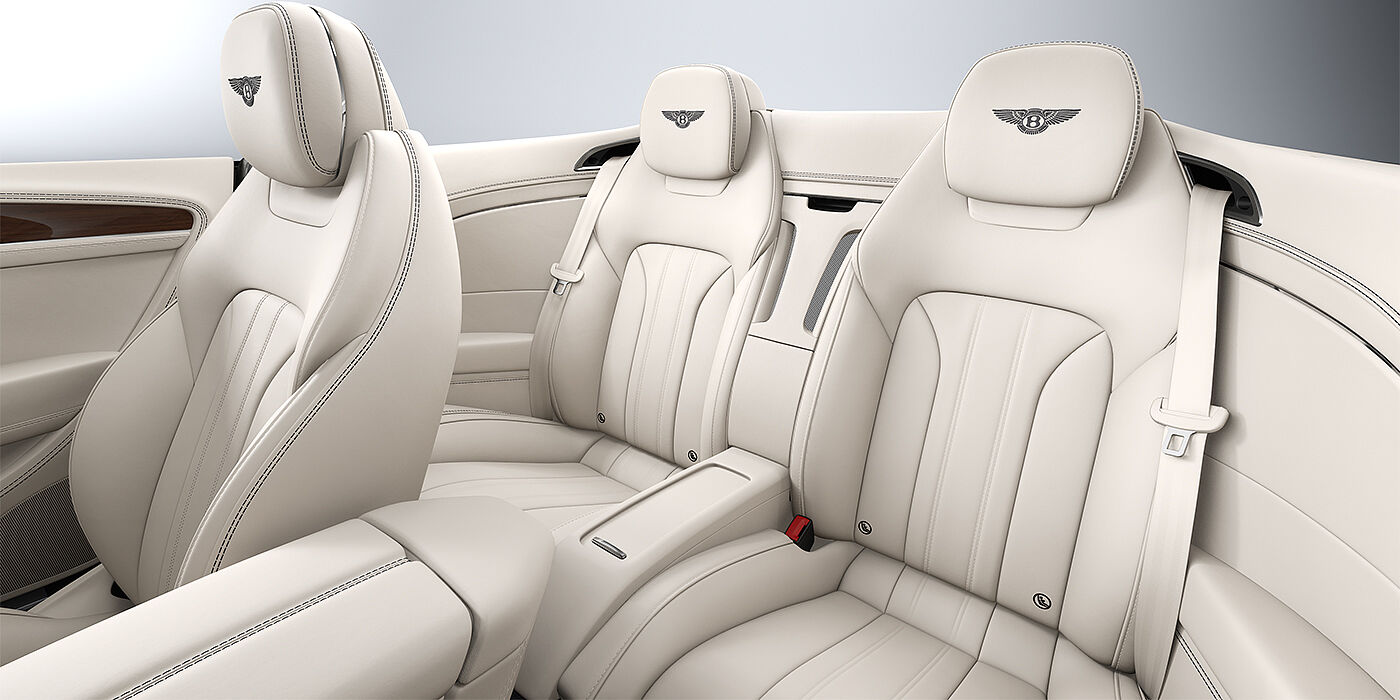 Bentley Köln Bentley Continental GTC convertible rear interior in Linen and Imperial Blue hides