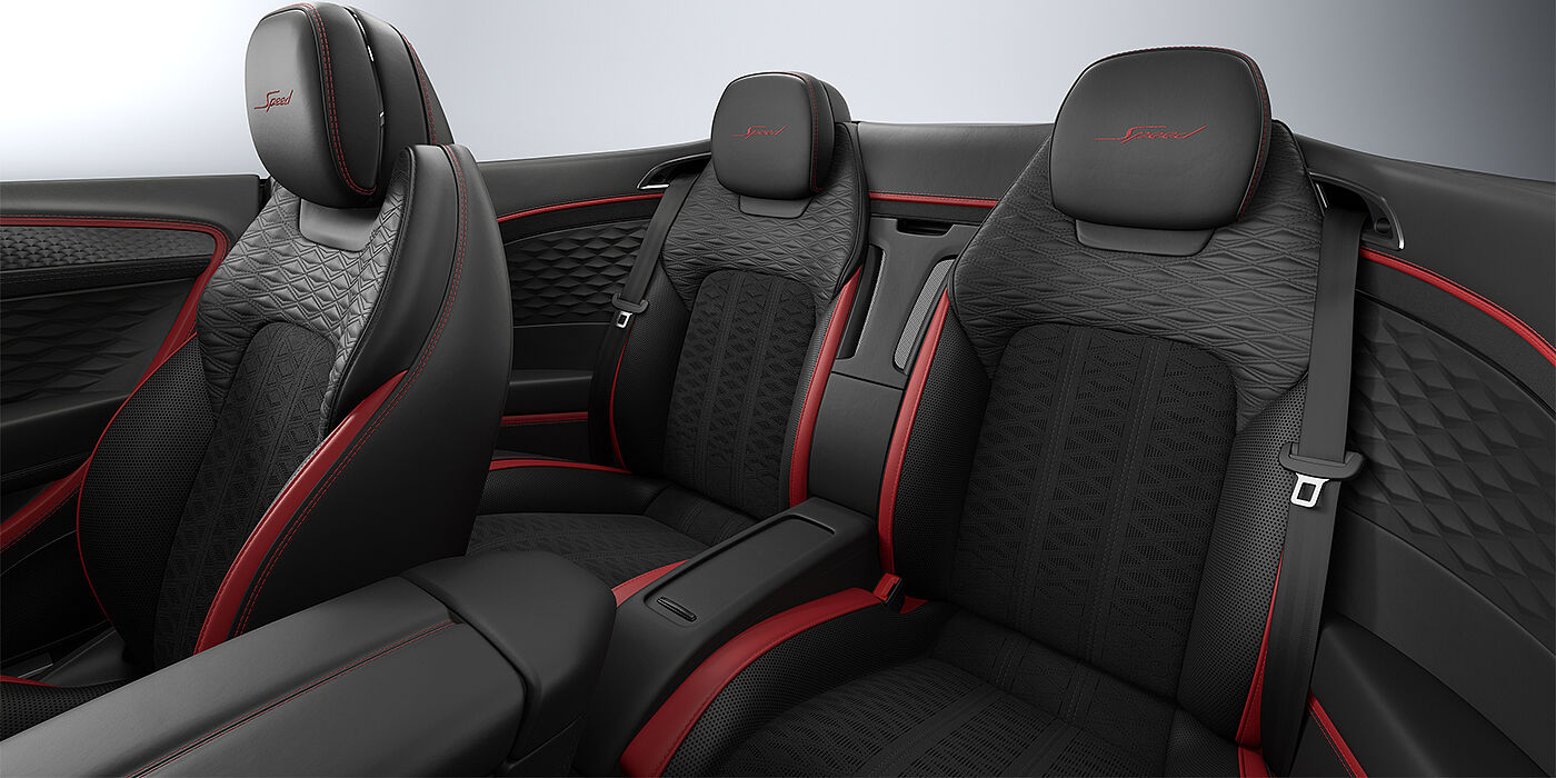 Bentley Köln Bentley Continental GTC Speed convertible door detail in Hotspur red and Beluga black hides