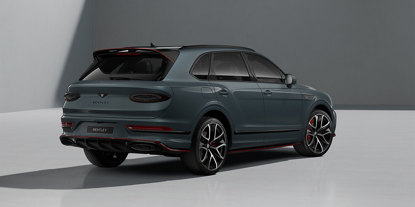 Bentley Köln Bentley Bentayga Speed SUV in Storm Grey Satin paint and 23" Black Painted and Bright Machined Wheels - rear ¾