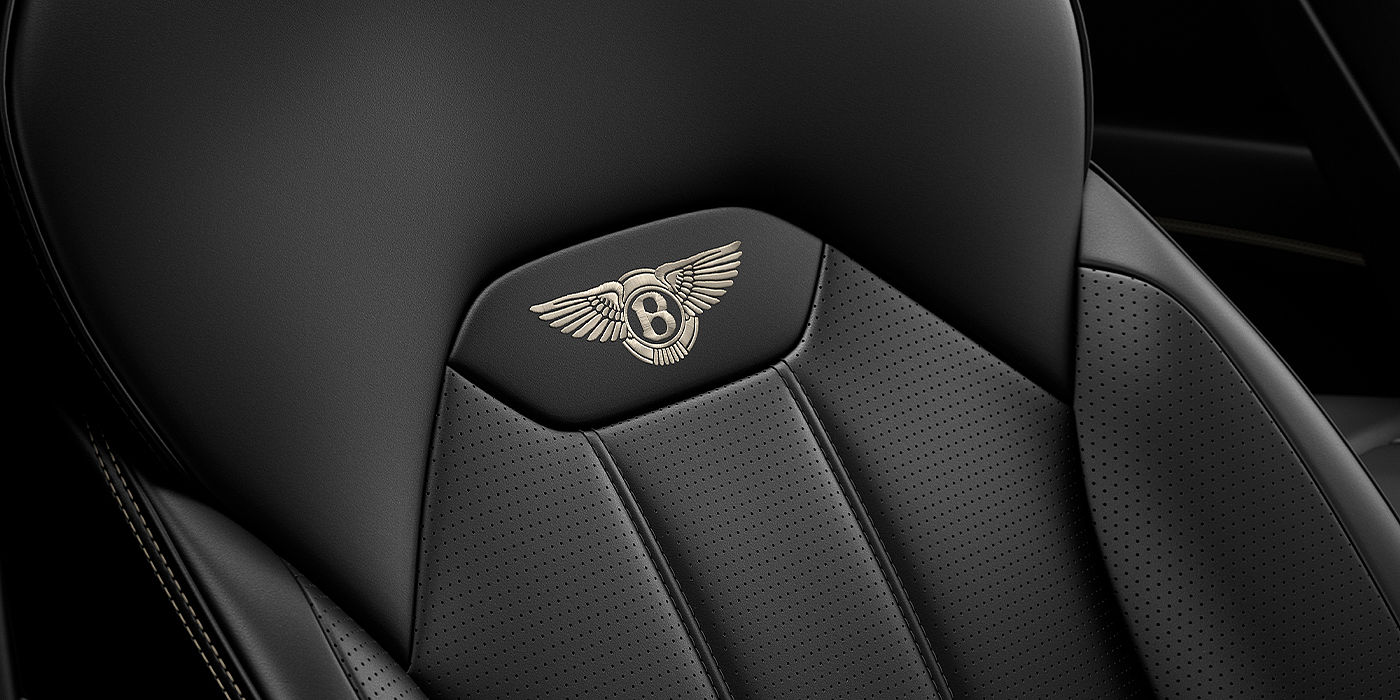 Bentley Köln Bentley Bentayga SUV seat detail in Beluga black hide