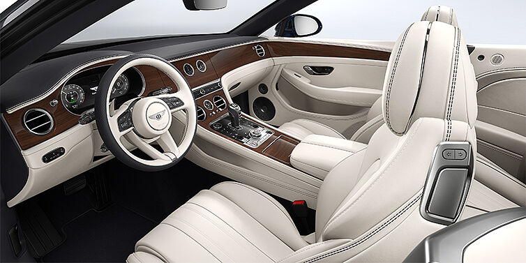 Bentley Köln Bentley Continental GTC convertible front interior in Linen and Imperial Blue hides