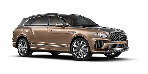 Bentley Köln Bentley Bentayga EWB Mulliner SUV in Magnetic and Rose Gold paint and 22" Mulliner wheels – front 3/4