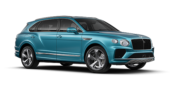 Bentley Köln Bentley Bentayga EWB SUV in Light Windsor Blue paint and 22" Five Spoke Directional Polished wheels – front 3/4