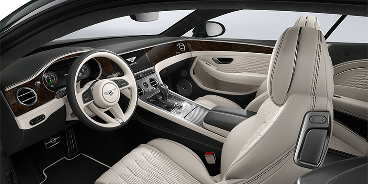 Bentley Köln Bentley Continental GT Azure coupe front interior in Linen and Cumbrian Green hides