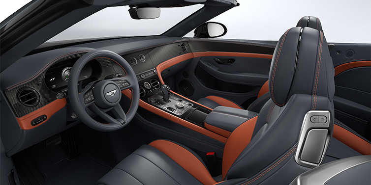 Bentley Köln Bentley Continental GTC S convertible interior in Newmarket Tan and Beluga Black hides with Carbon Fibre veneer