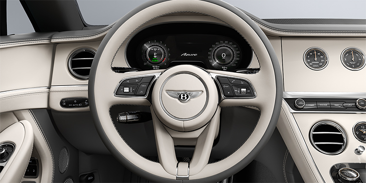 Bentley Köln Bentley Continental GTC Azure convertible steering wheel in Linen and Gravity Grey hides