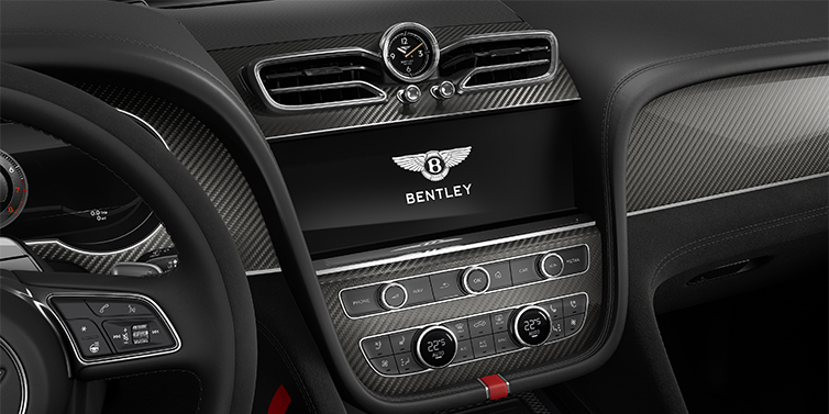 Bentley Köln Bentley Bentayga Speed SUV centre console detail showing Bentley Wings